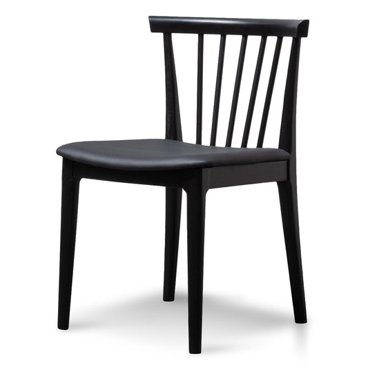 Set of 2 - Garret Wooden Dining Chair - Full Black