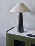 Lorne Canopy Table Lamp - Matt Black - Oatmeal