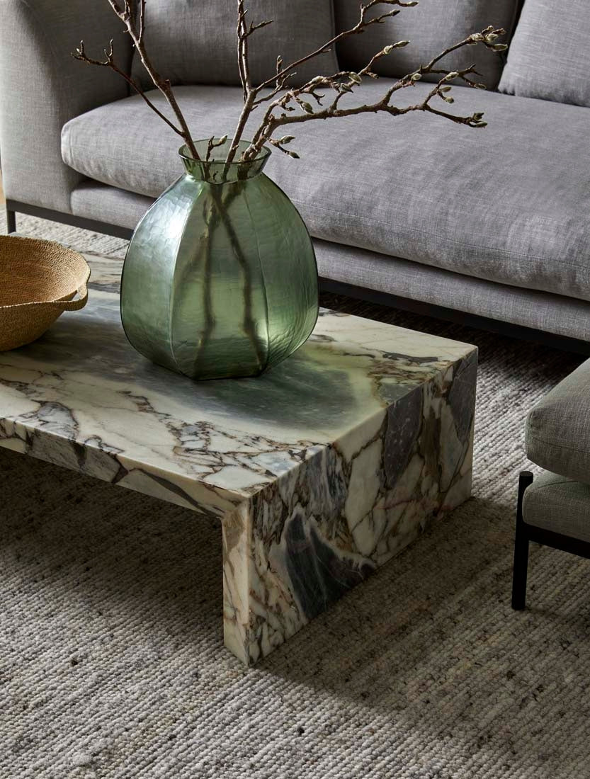 Elle Monument Coffee Table - Matt Ocean Marble