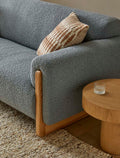 Airlie Wrap 3 Seater Sofa - Sky Blue Boucle - Natural Ash