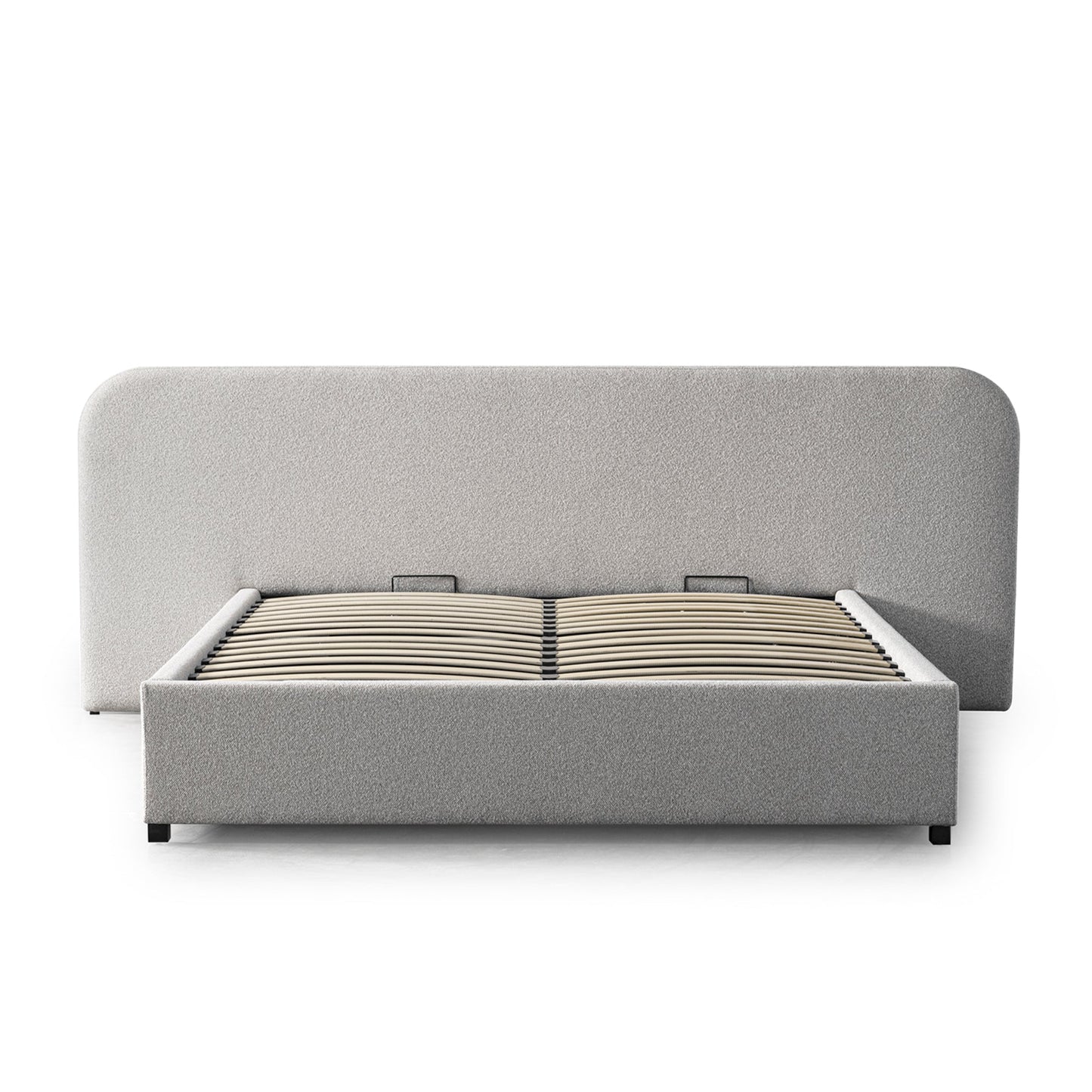 Greta King Sized Bed Frame - Clay Grey with storage