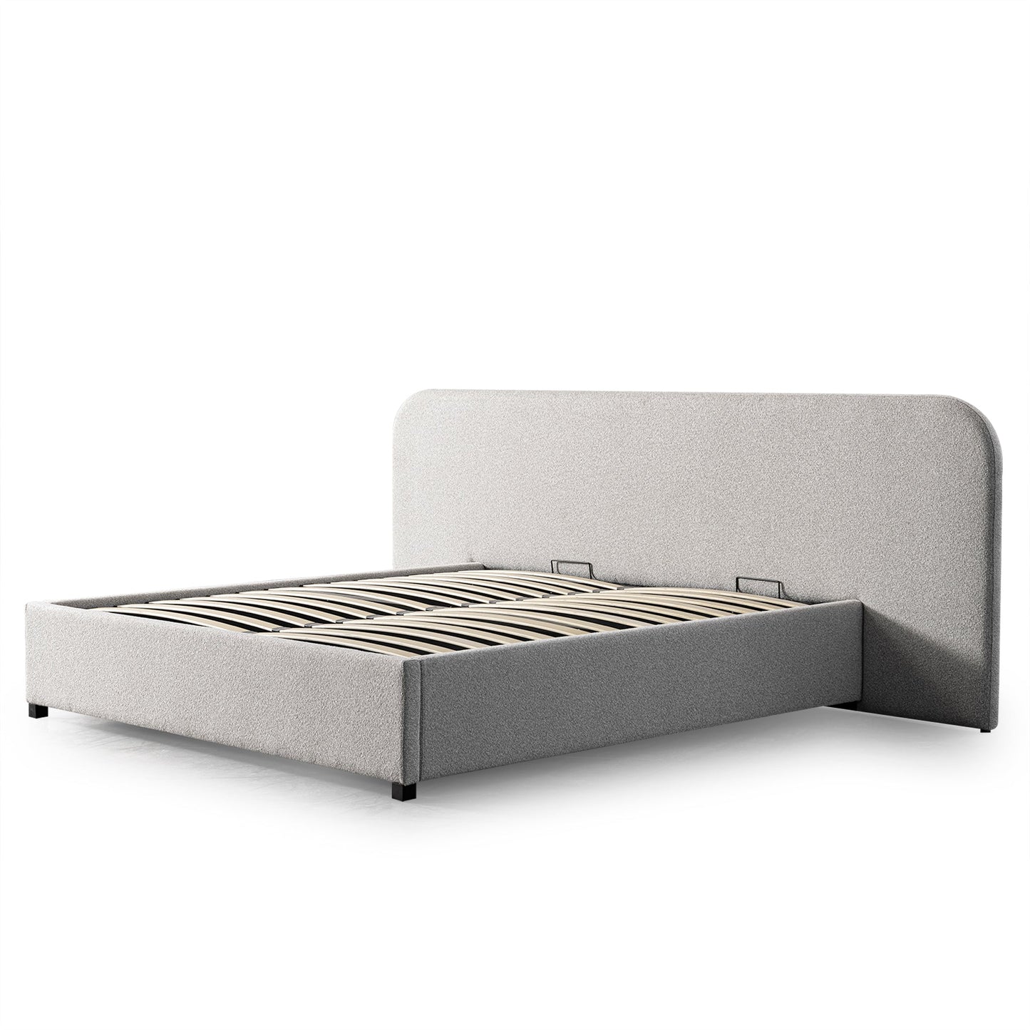 Greta King Sized Bed Frame - Clay Grey with storage