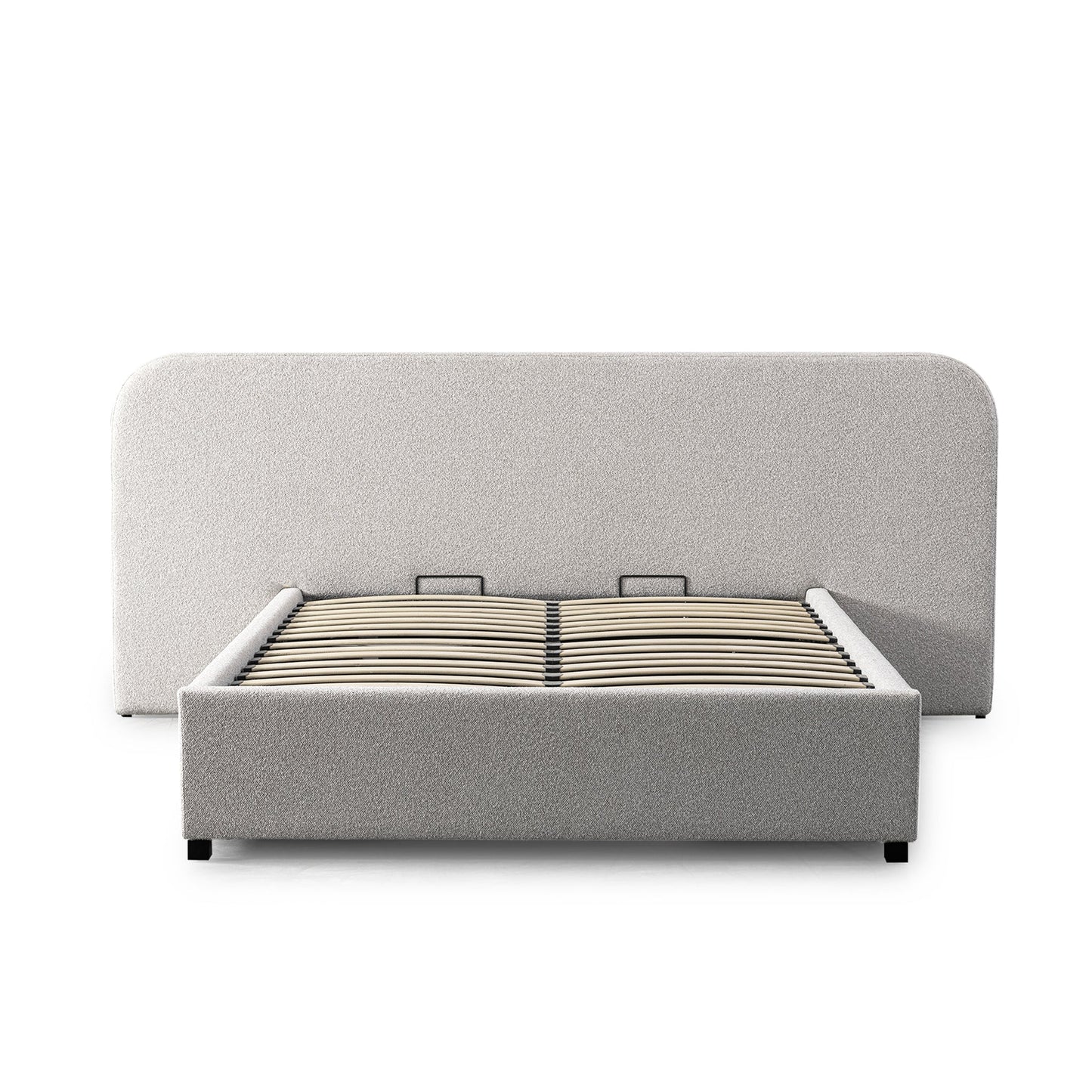 Greta Queen Sized Bed Frame - Clay Grey with storage