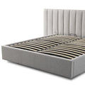 Ralph Wide Base King Sized Bed Frame - Clay Grey with Storage