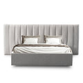 Ralph Wide Base Queen Bed Frame - Clay Grey with Storage