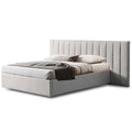 Ralph Wide Base Queen Bed Frame - Clay Grey with Storage