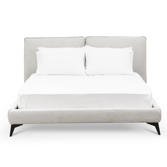 Celeste Fabric Queen Bed - Pearl Grey