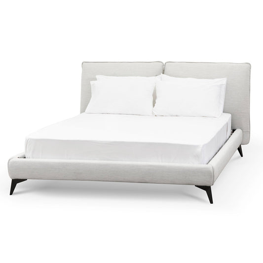 Celeste Fabric Queen Bed - Pearl Grey