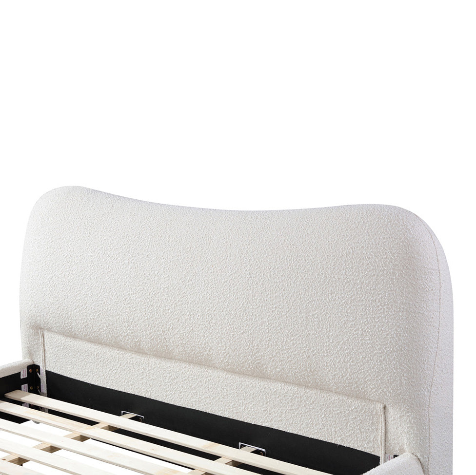 Diaz King Bed Frame - Cream White