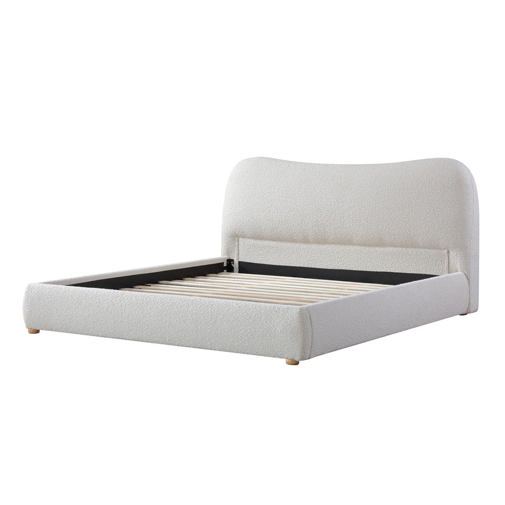 Diaz King Bed Frame - Cream White