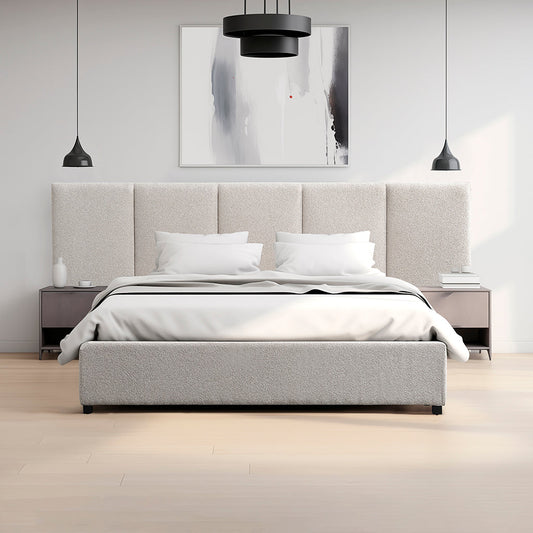 Amado King Bed Frame - Clay Grey with Storage