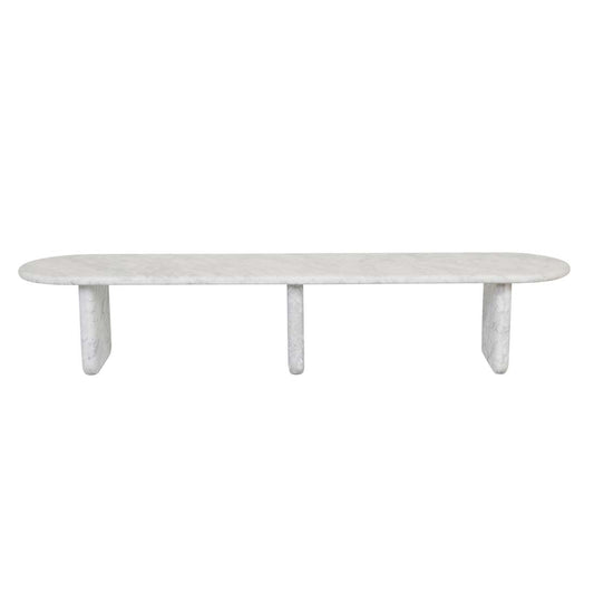 Amara Round Bench Seat - Matt White Marble