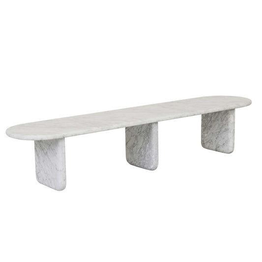 Amara Round Bench Seat - Matt White Marble