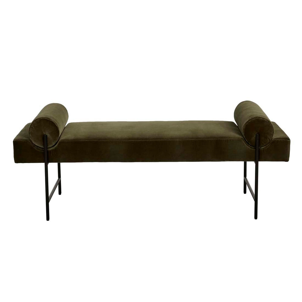 Axel Bench Seat - Caper Velvet - Black Metal