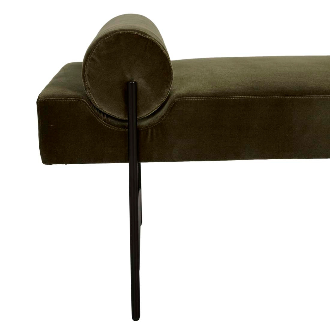 Axel Bench Seat - Caper Velvet - Black Metal