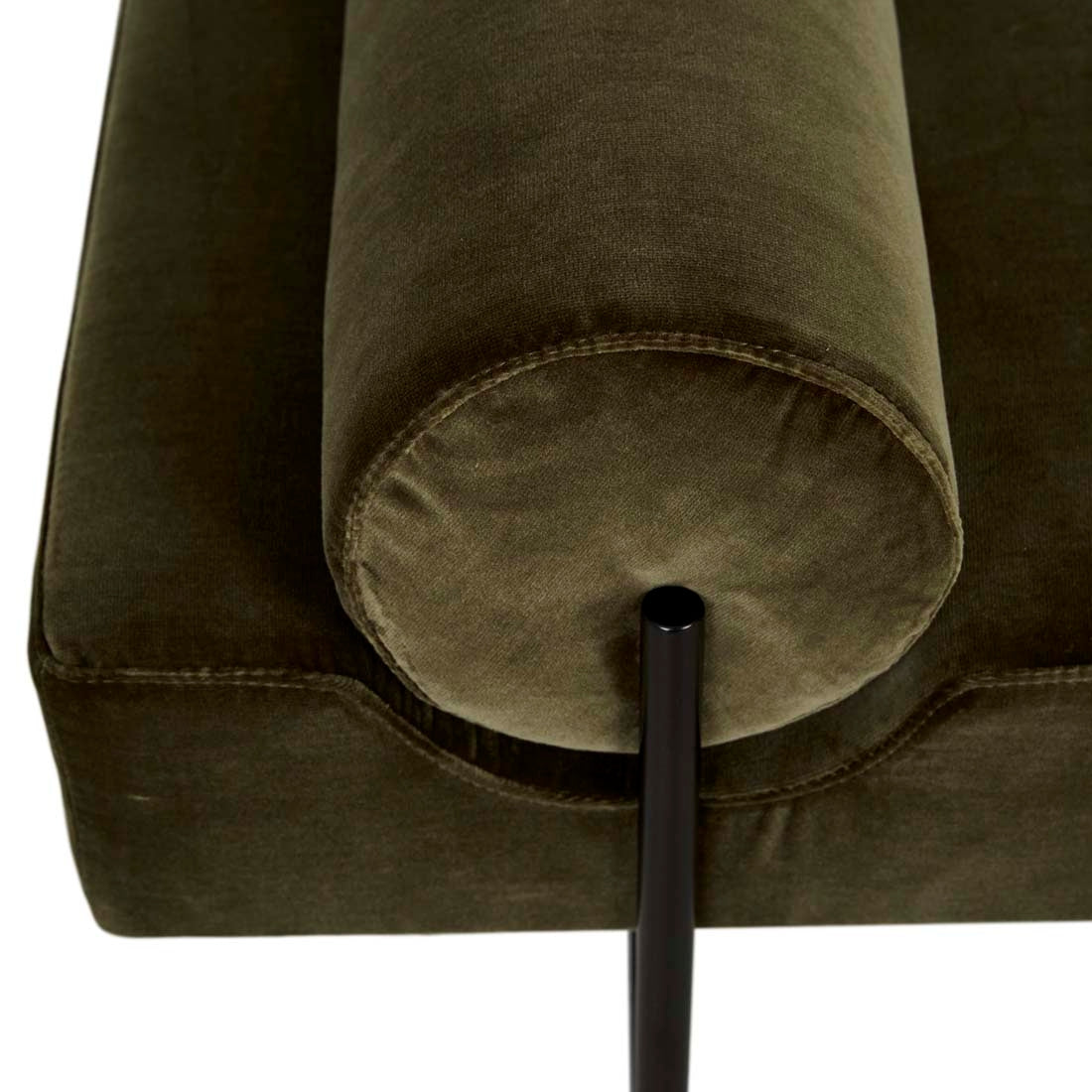 Axel Bench Seat - Caper Velvet - Black Metal