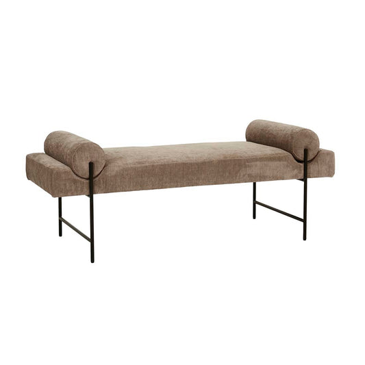 Axel Bench Seat - Soft Russet - Black Metal