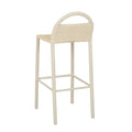 Jules Woven Outdoor Barstool - Shell - Linen Metal