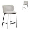 Set of 2 - Flossie 65cm Bar Stool - Coastal Light Grey