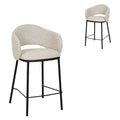 Set of 2 - Mani 65cm Black Bar Stool - Clay Grey