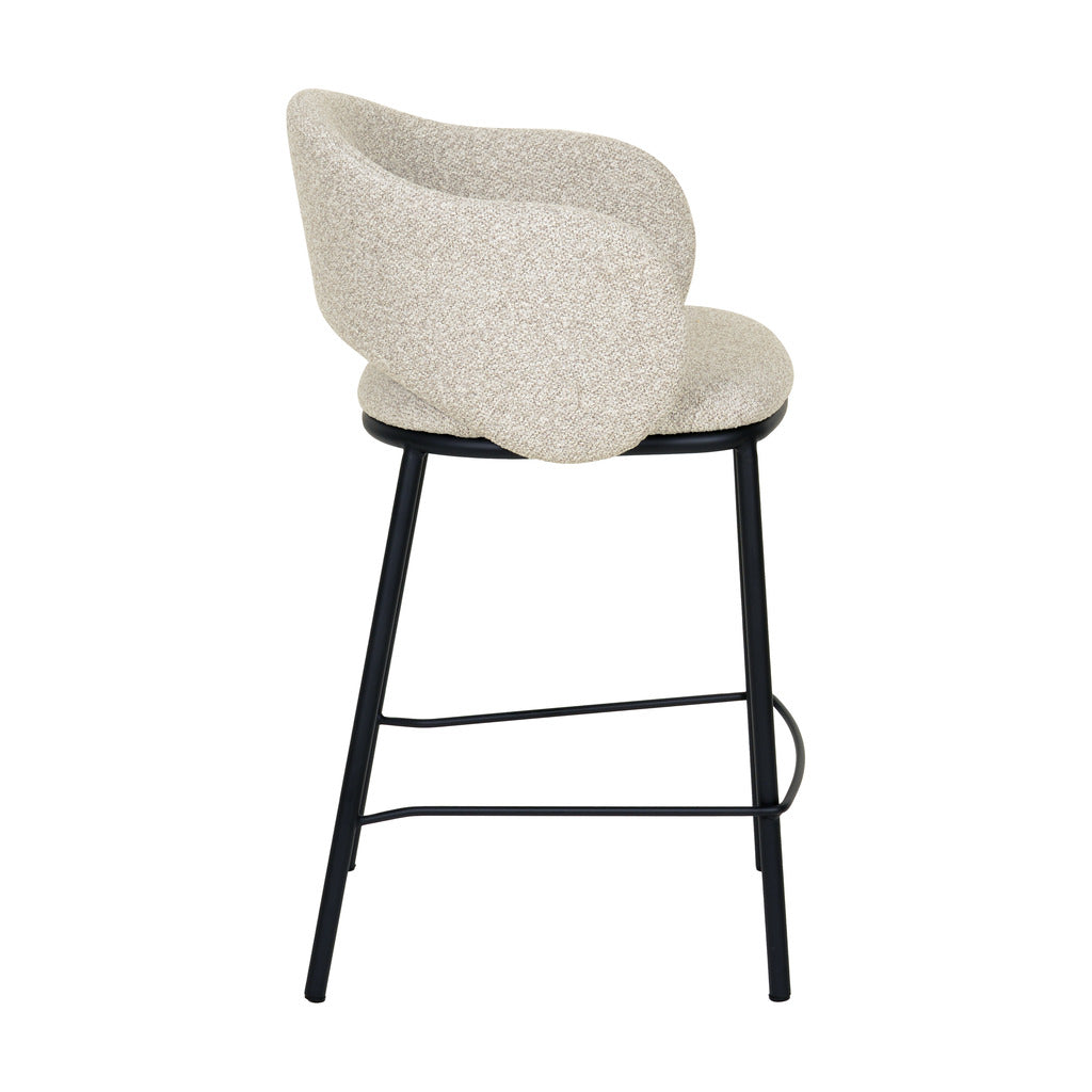 Set of 2 - Mani 65cm Black Bar Stool - Clay Grey