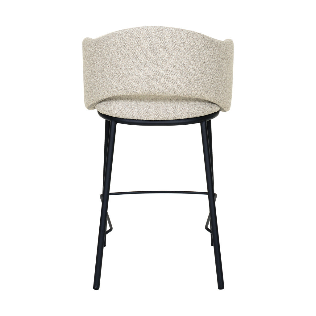 Set of 2 - Mani 65cm Black Bar Stool - Clay Grey