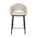 Set of 2 - Mani 65cm Black Bar Stool - Clay Grey