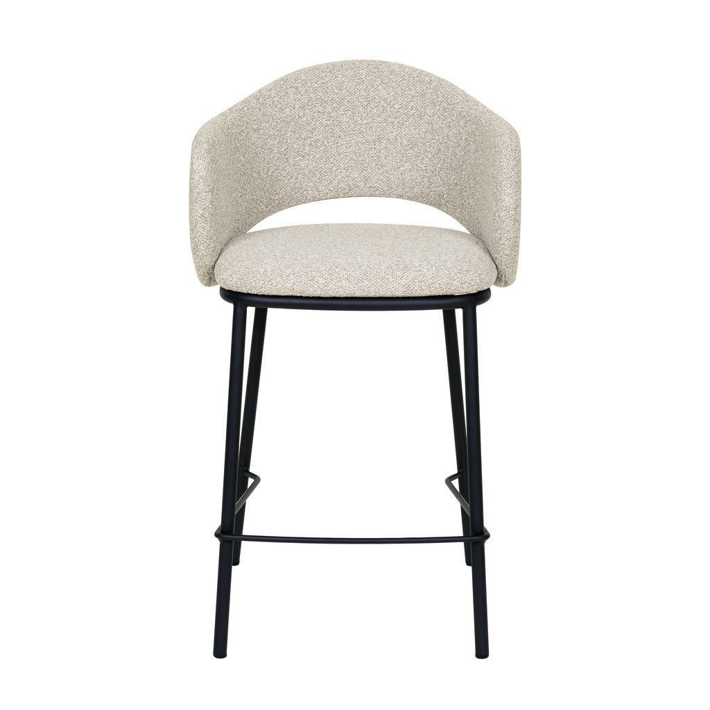 Set of 2 - Mani 65cm Black Bar Stool - Clay Grey