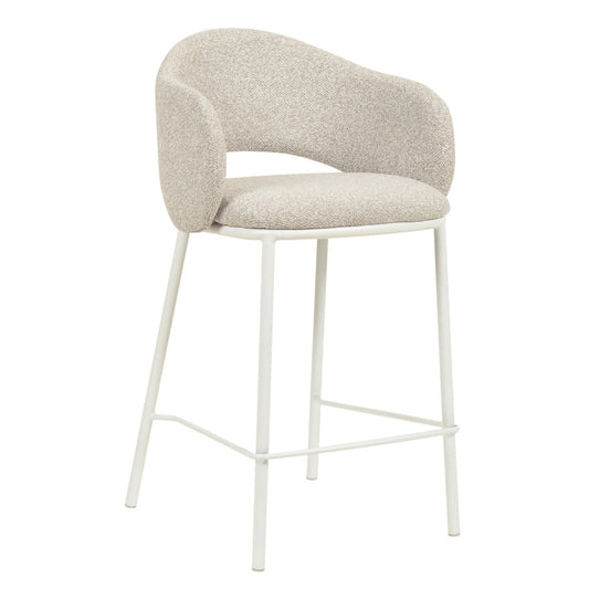 Set of 2 - Mani 65cm White Bar Stool - Clay Grey