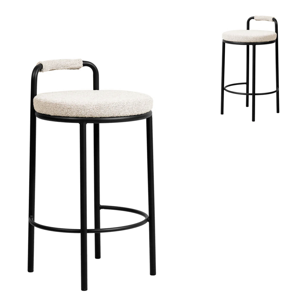 Set of 2 - Karimi 65cm Bar Stool - Clay Grey