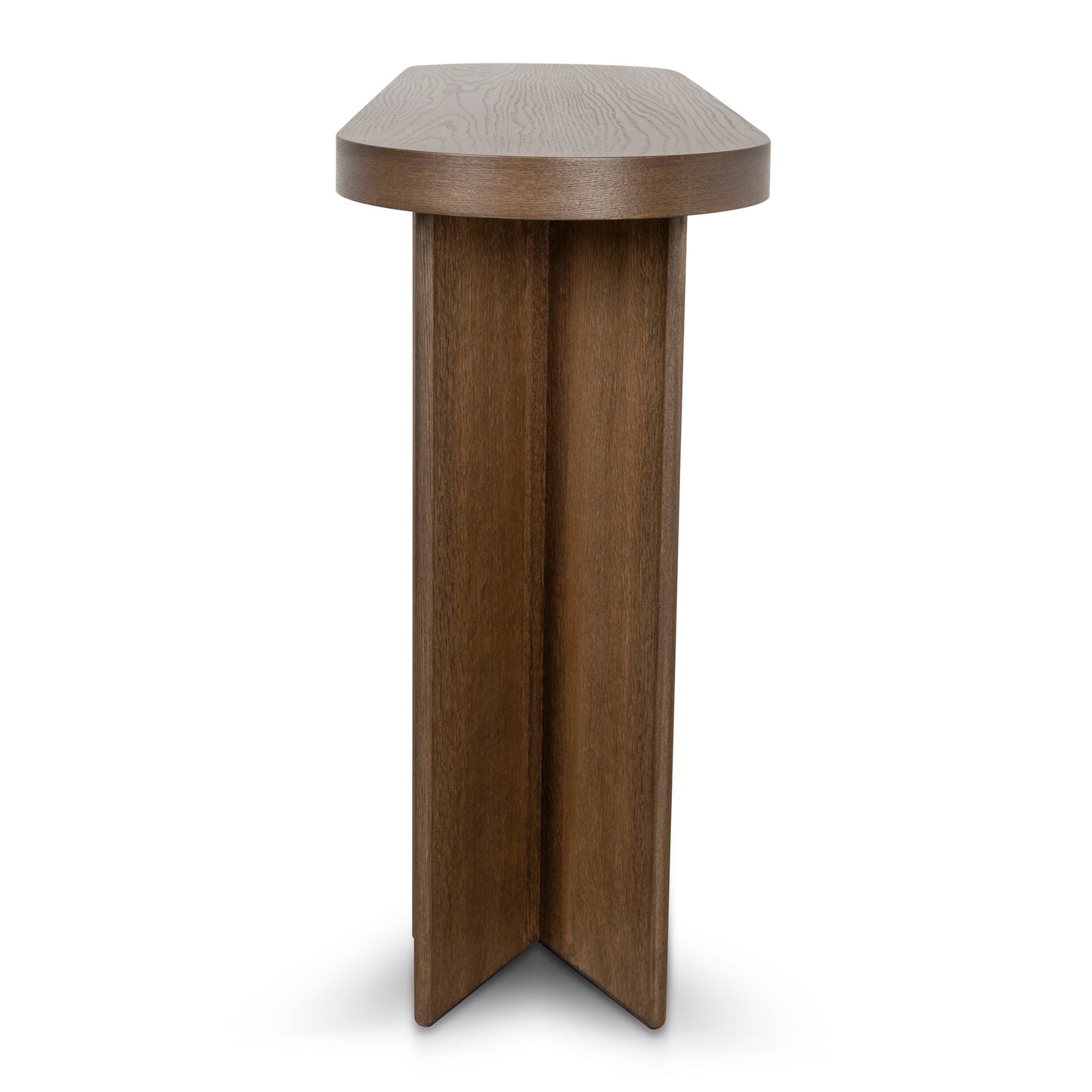 Roshan 1.3m Pill Shape Console Table - Caramel Oak