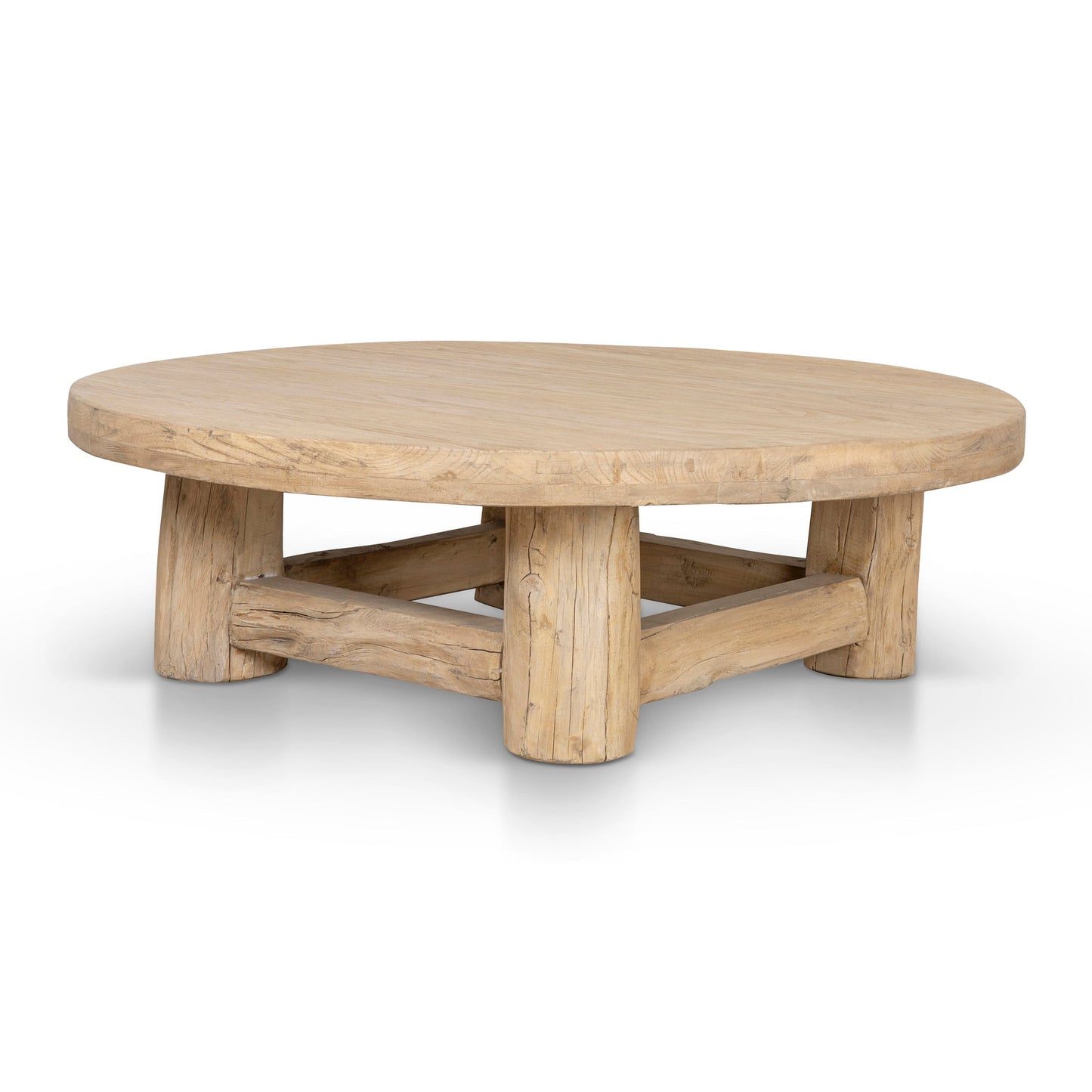 Freeman 100cm Elm Round Coffee Table - Natural