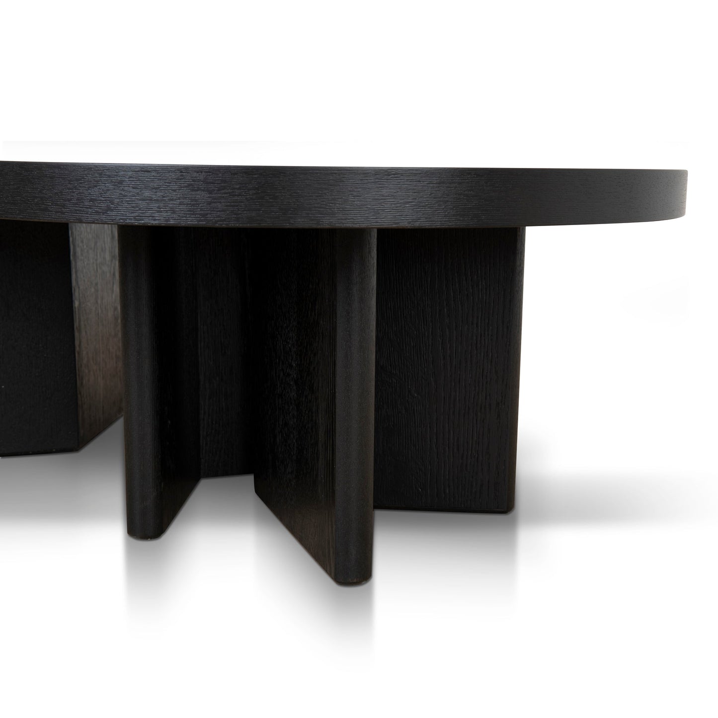 Roshan 1.3m Pill Shape Coffee Table - Textured Espresso Black