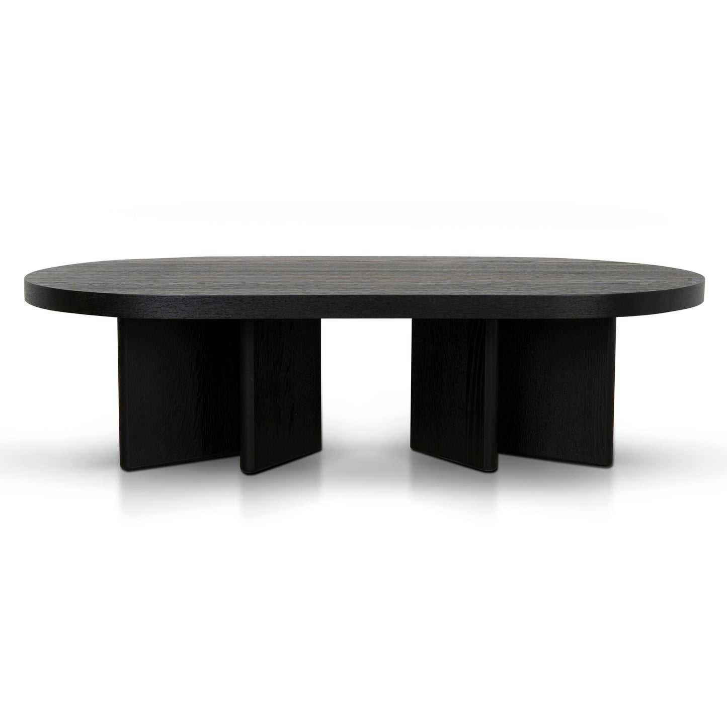 Roshan 1.3m Pill Shape Coffee Table - Textured Espresso Black