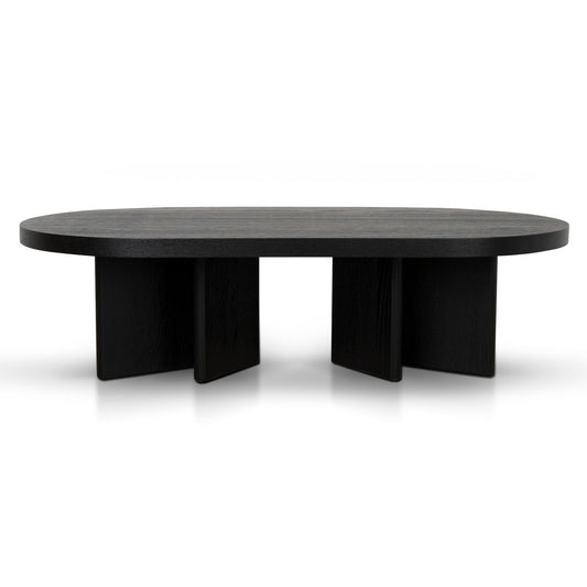 Roshan 1.3m Pill Shape Coffee Table - Textured Espresso Black