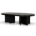 Roshan 1.3m Pill Shape Coffee Table - Textured Espresso Black