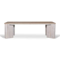 Sorina 1.2m Travertine Top Coffee Table - White Base