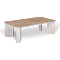 Sorina 1.2m Travertine Top Coffee Table - White Base