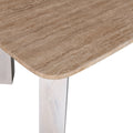 Sorina 1.2m Travertine Top Coffee Table - White Base