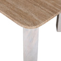 Sorina 1.2m Travertine Top Coffee Table - White Base