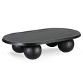 Maxine 1.4m Elm Oval Coffee Table - Full Black