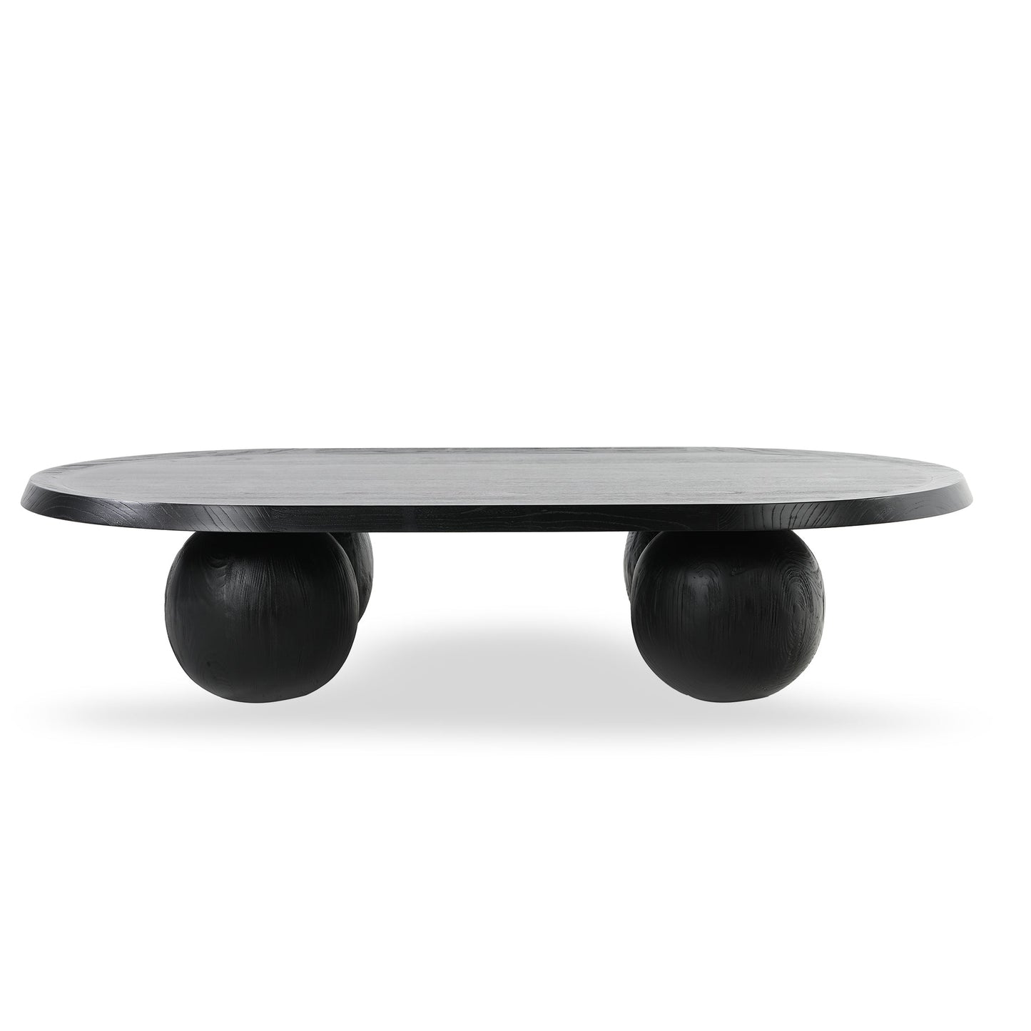 Maxine 1.4m Elm Oval Coffee Table - Full Black