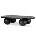 Maxine 1.4m Elm Oval Coffee Table - Full Black