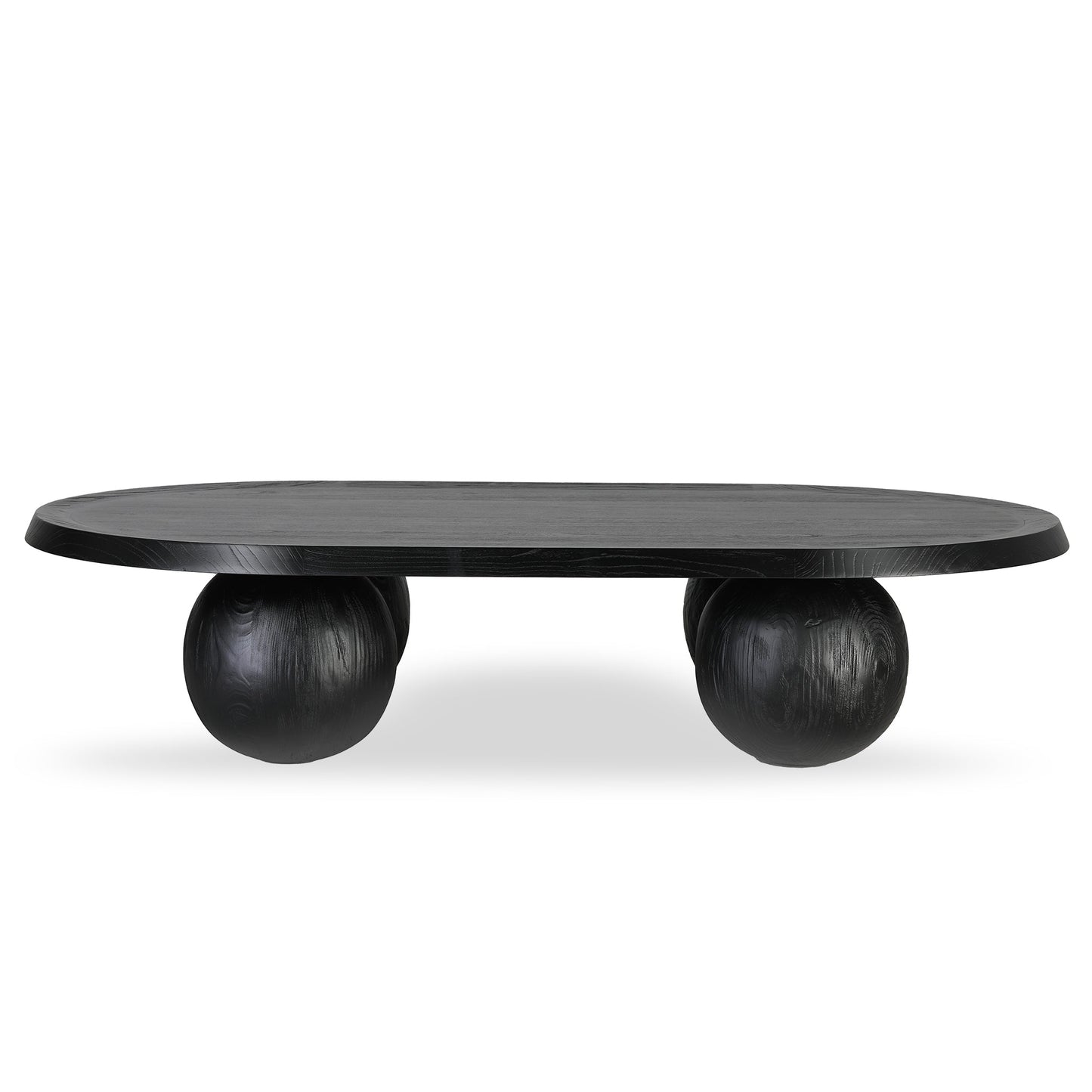 Maxine 1.4m Elm Oval Coffee Table - Full Black