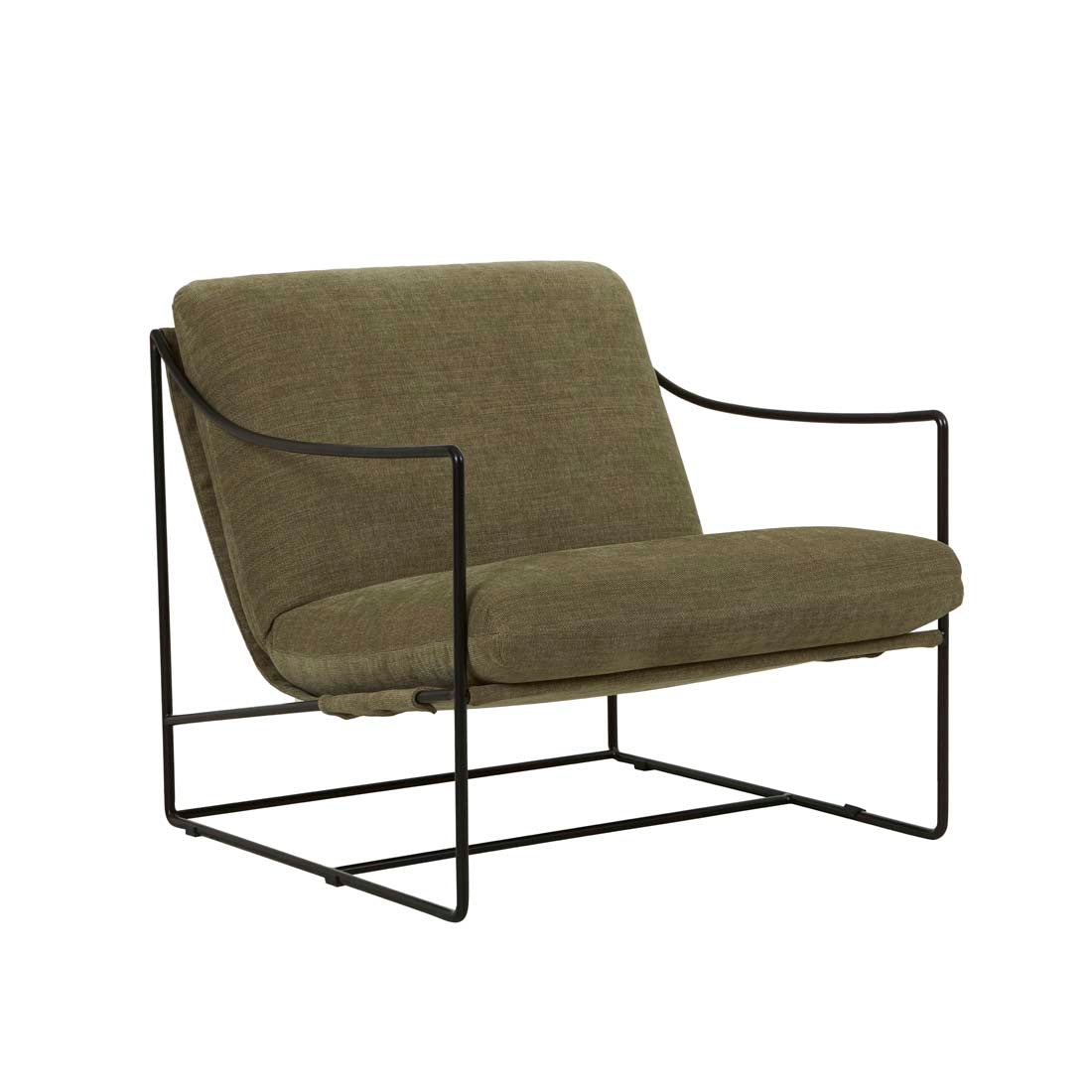 Allegra Occasional Chair - Copeland Olive - Black Metal