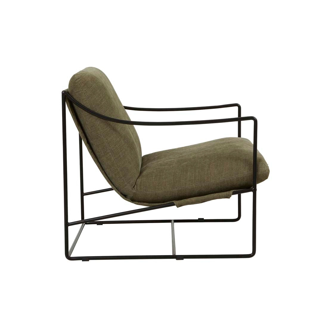 Allegra Occasional Chair - Copeland Olive - Black Metal