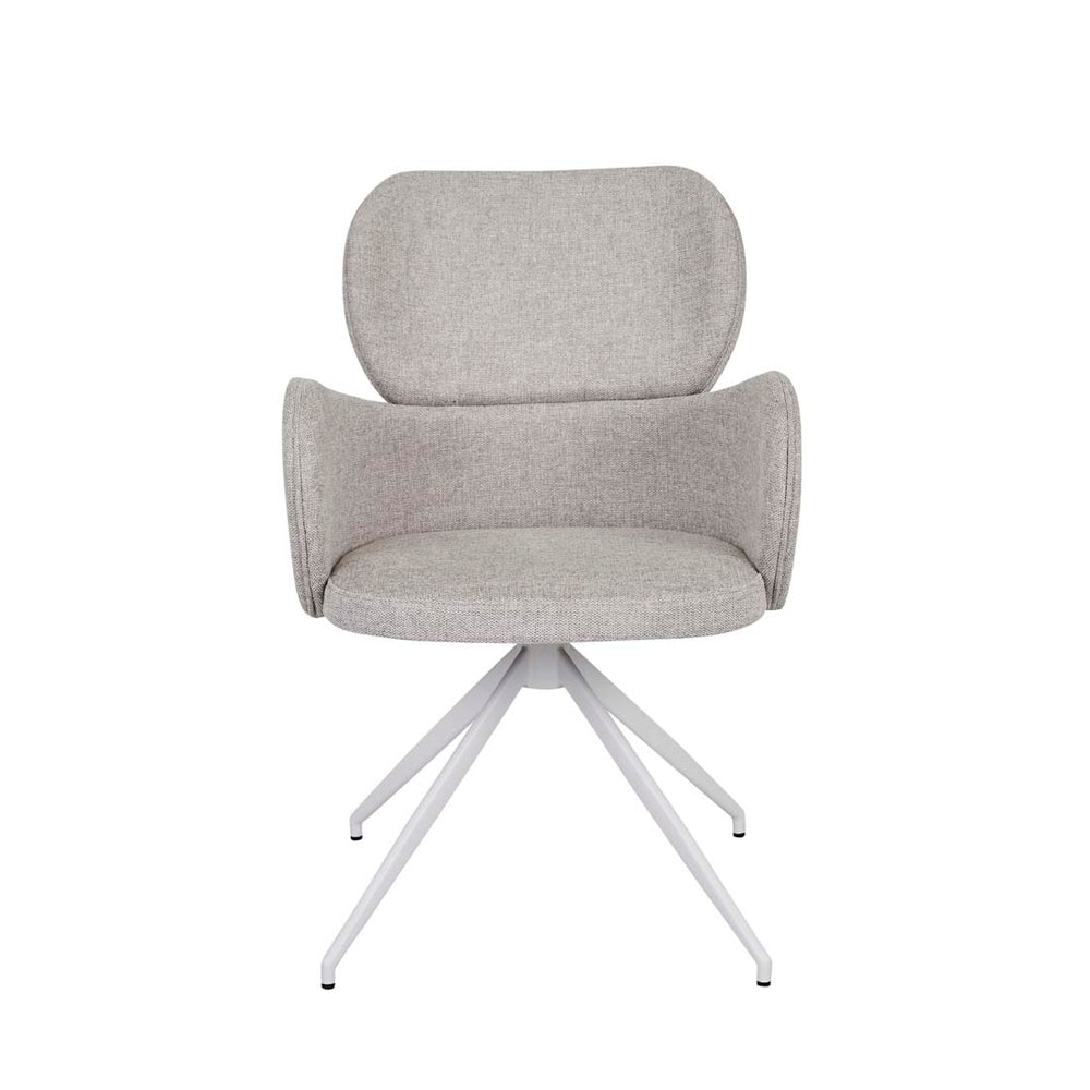 Edwin Spider Leg Office Chair - Winter Grey - White