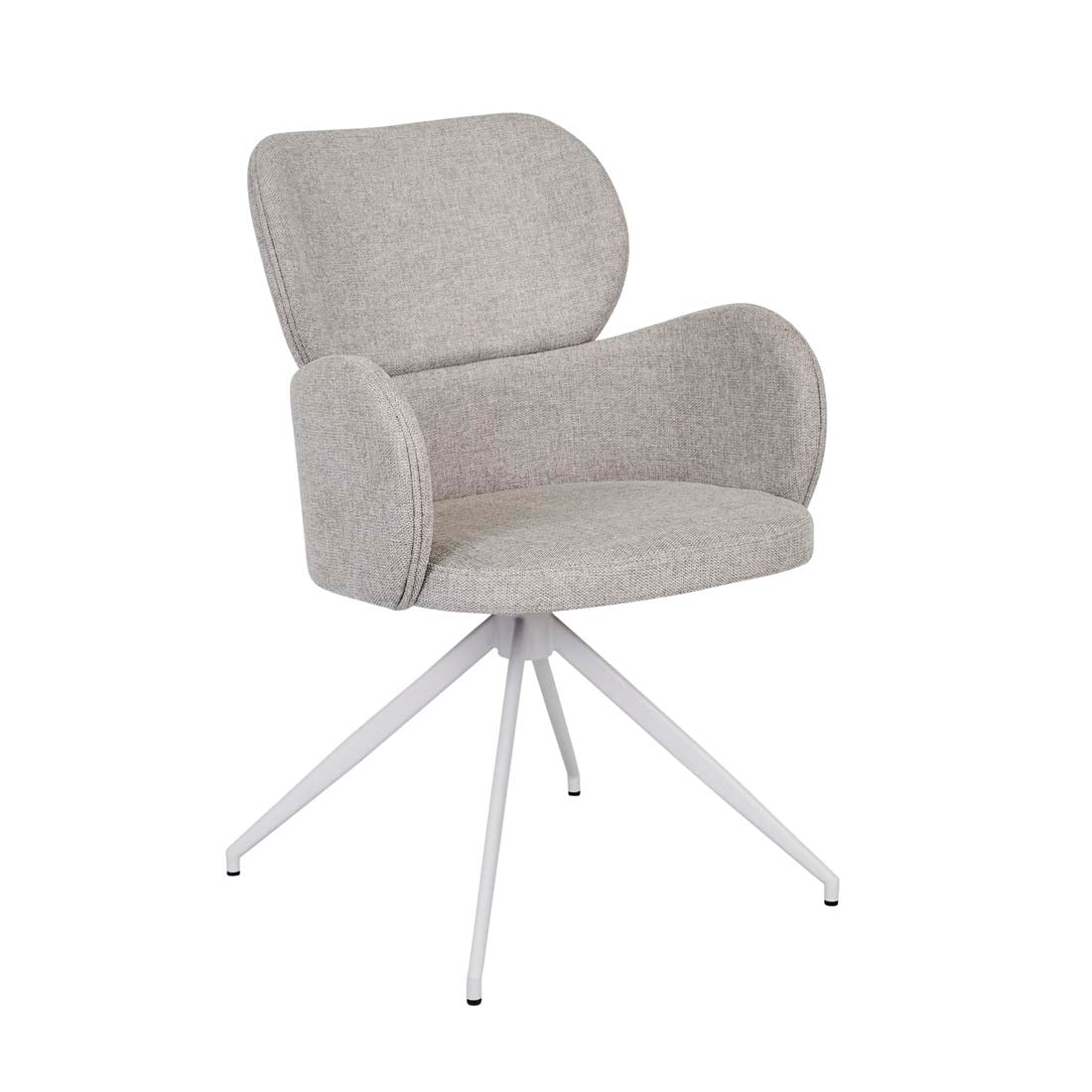 Edwin Spider Leg Office Chair - Winter Grey - White