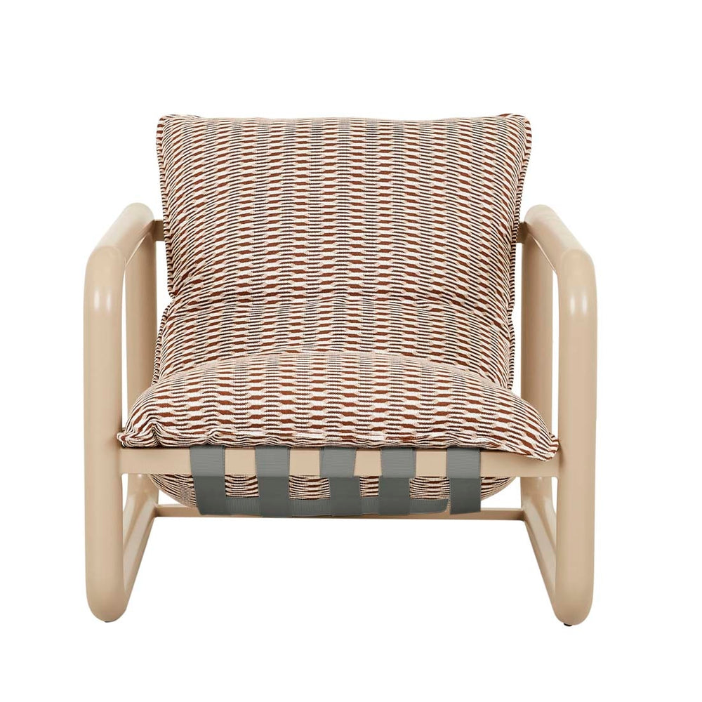 Frankie Outdoor Tube Occasional Chair - Dessert Rhythm - Clay