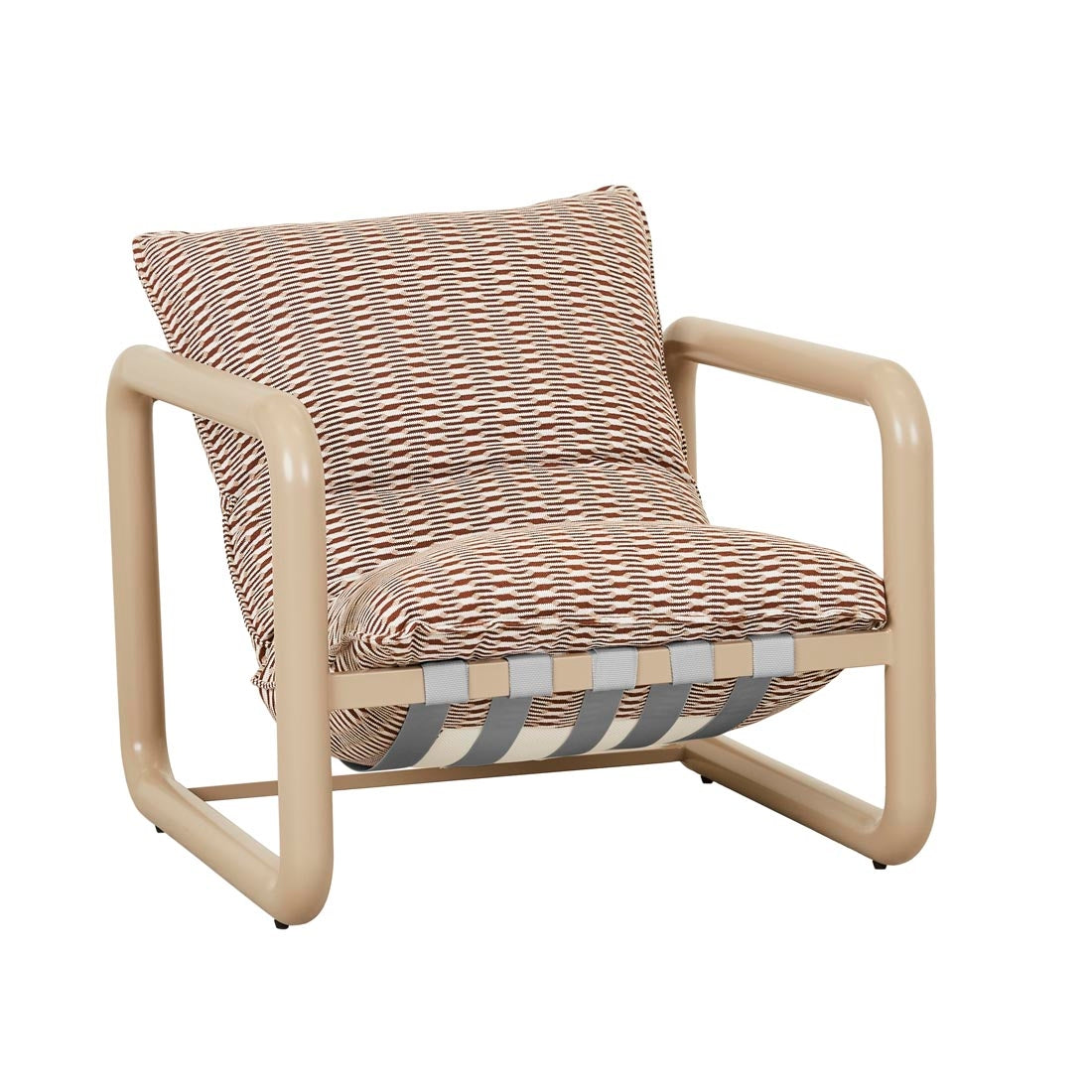 Frankie Outdoor Tube Occasional Chair - Dessert Rhythm - Clay